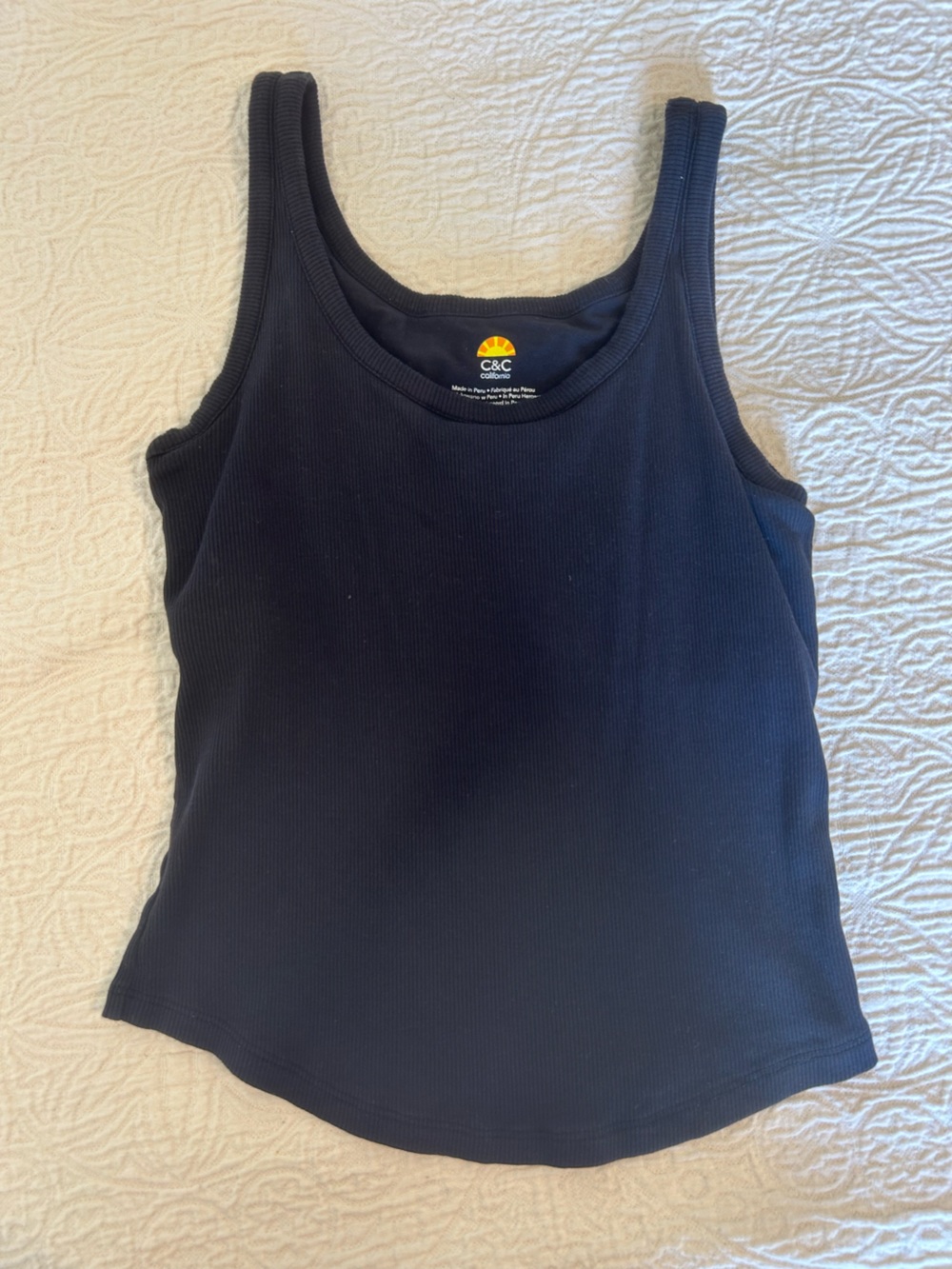 C&C California Navy Ribbed Tank Top